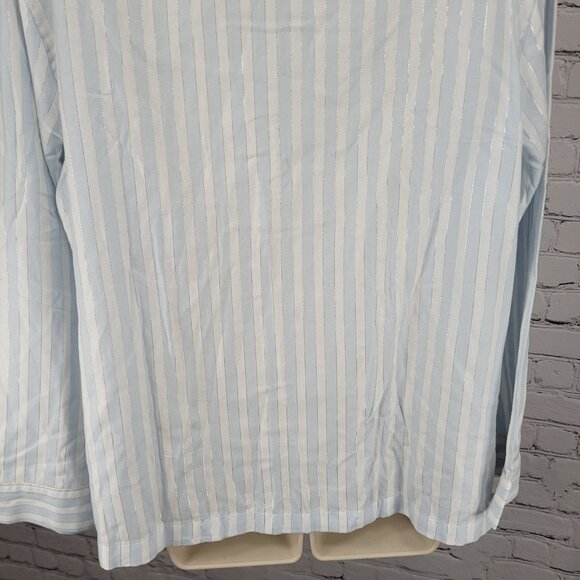 NWT Victoria's Secret White Blue Rhinestone Long Sleeve Pajama Top Large L - Picture 8 of 11